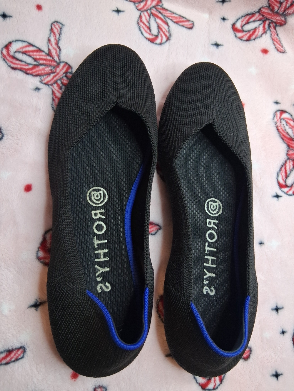 Rothy's The Flat Black Knit Ballet Flats (Size 7.5) Excellent Condition
